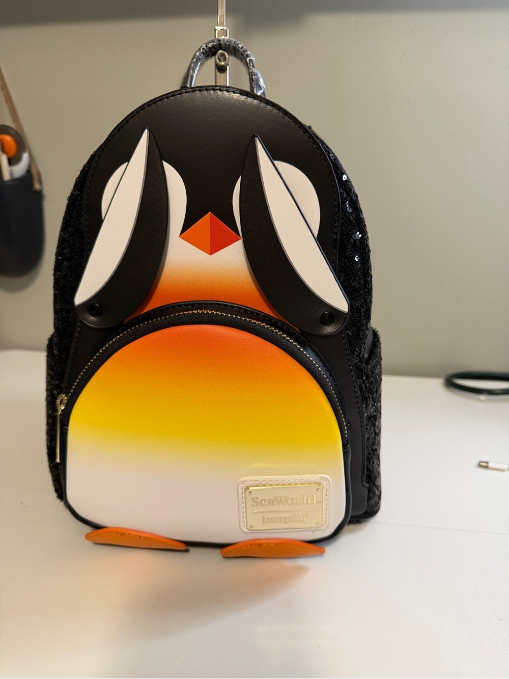 Loungefly Penguin Gradient Sequin Mini Backpack - SeaWorld